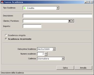 nuova scadenza